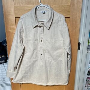 H&M Cream Denim Popover Jacket